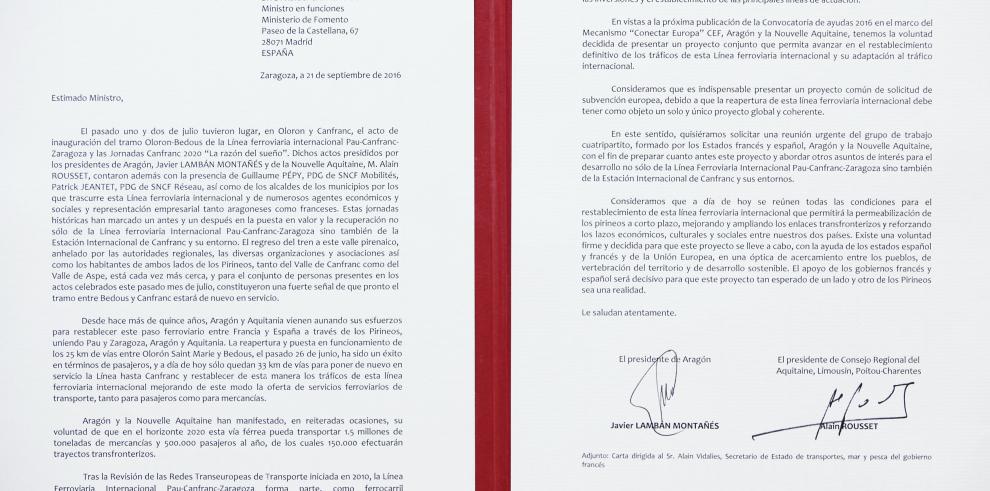 Comienzan los trabajos entre Aragón y la Nouvelle- Aquitaine para acceder a las ayudas europeas “Mecanismo Conectar Europa”