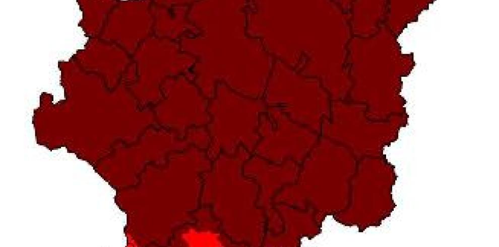 Muy alto riesgo de incendio en casi la totalidad de Aragón