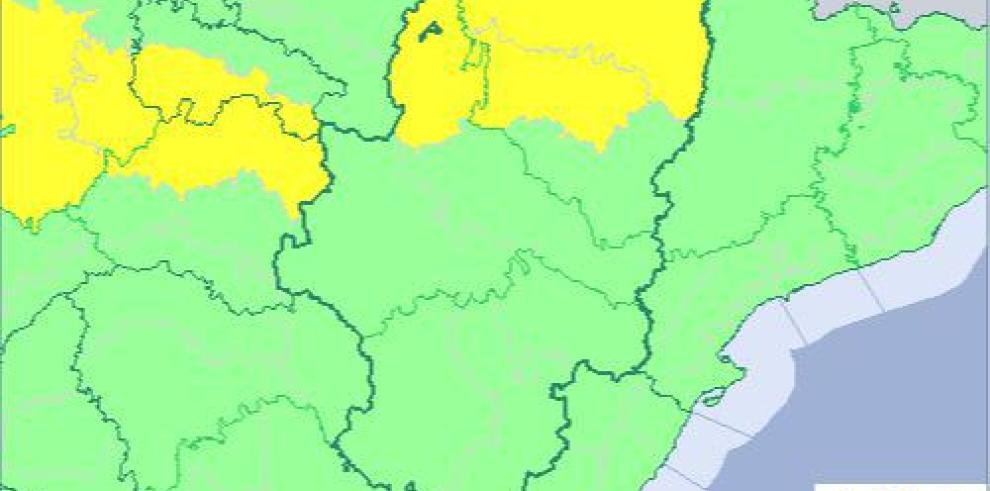 Nivel amarillo por tormentas en todo el norte de Aragón 