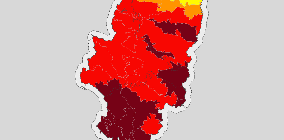 Alto o muy alto riesgo de incendio en casi todo Aragón