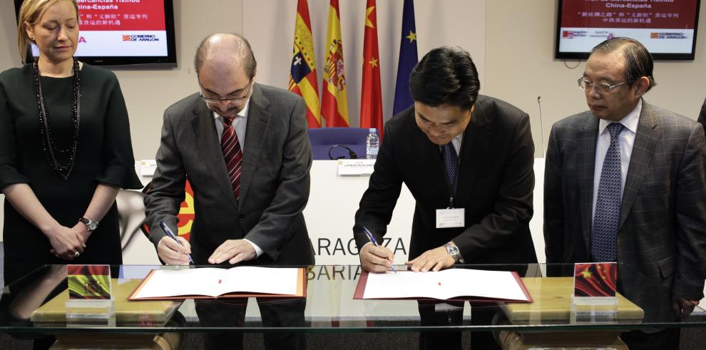 Aragón y la ciudad china de Yiwu estudian una parada en Zaragoza del tren de mercancías Yixinou