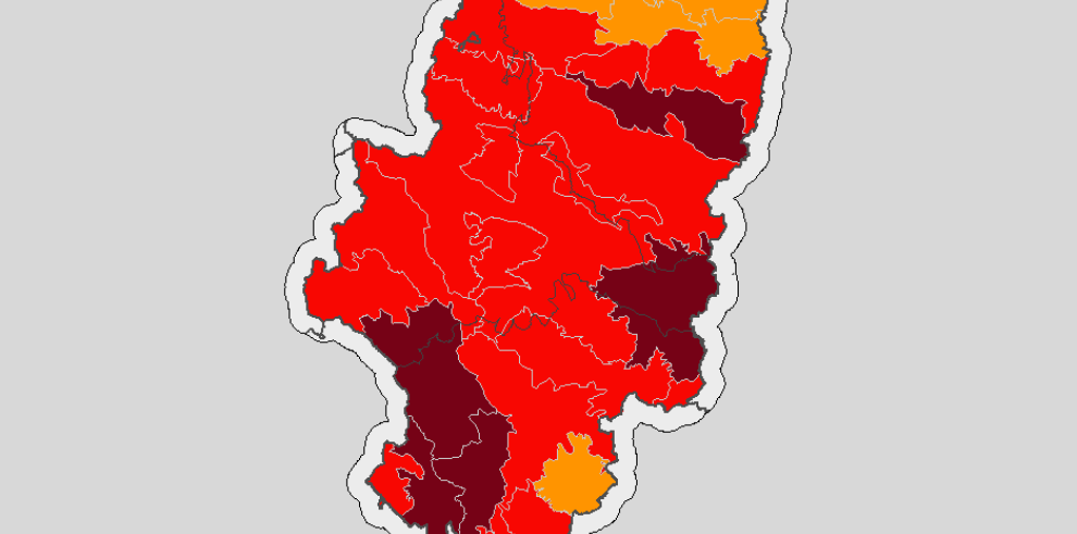 Aragón continua con riesgo alto o muy alto de incendio en la práctica totalidad del territorio