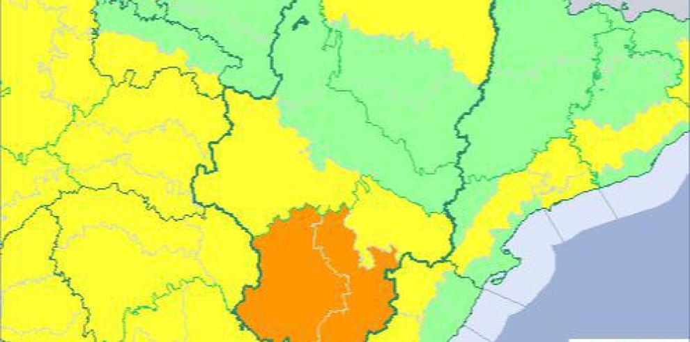 Aviso naranja por viento en dos zonas de Teruel y amarillo en la Ibérica zaragozana y el Pirineo oscense