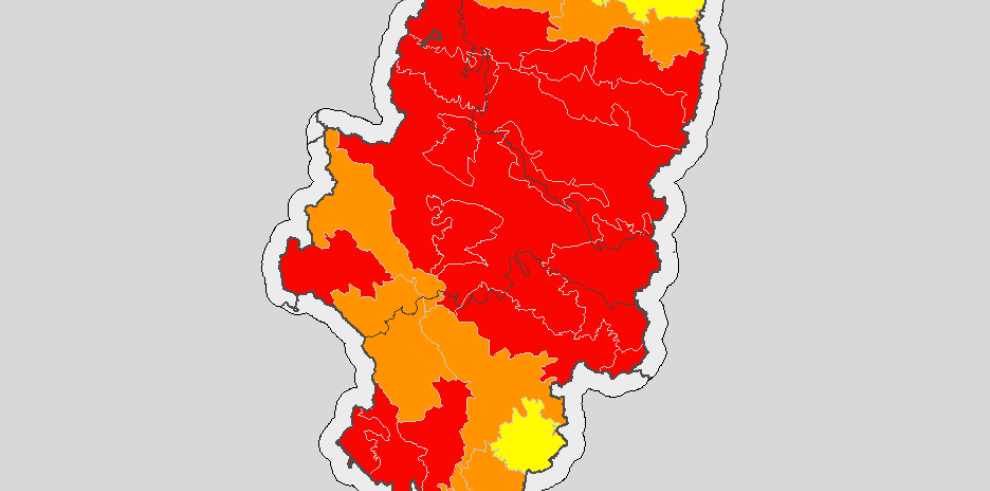 Prealerta roja en la mayor parte de Aragón