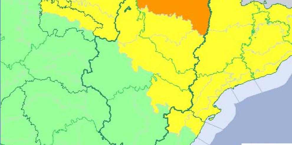 Aviso naranja por lluvias y amarillo por nieve en el Pirineo