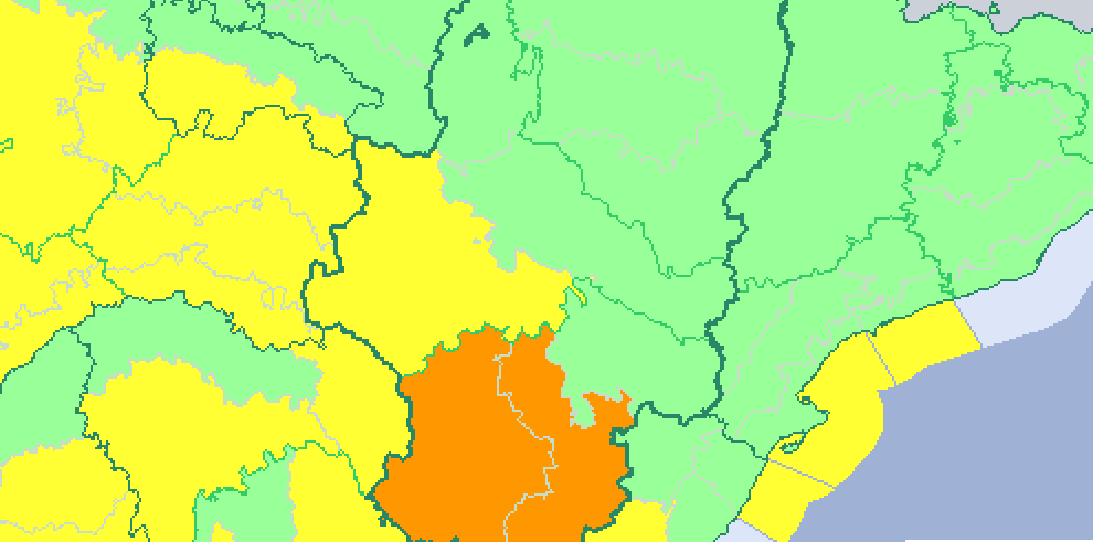 Aviso amarillo por viento en Zaragoza y Teruel