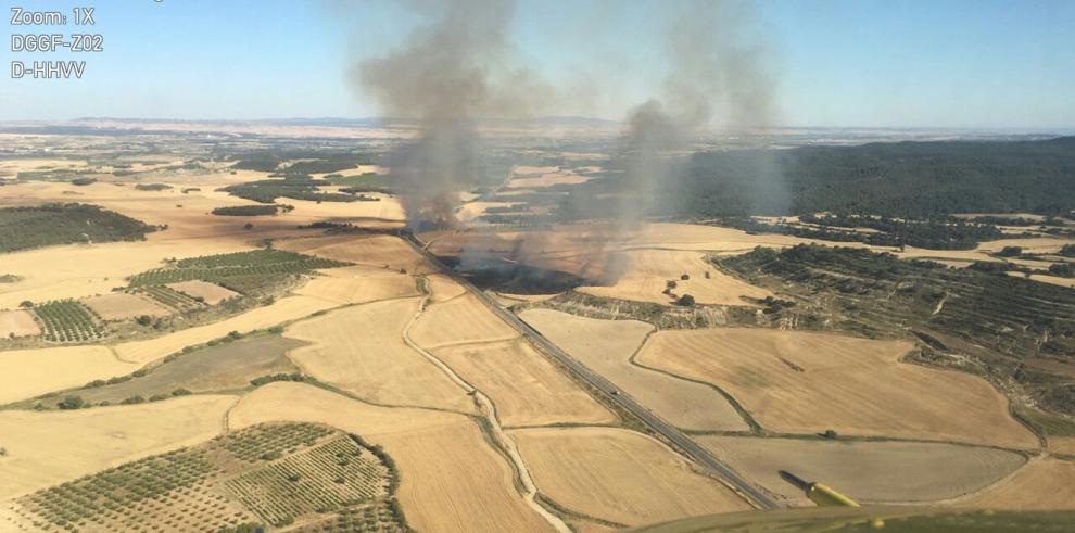 Controlado un incendio en una zona de rastrojos y monte en Las Pedrosas 