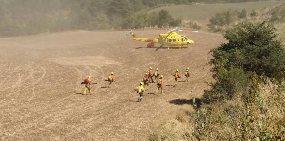 El incendio de Santa cruz de la Serós ha quedado estabilizado esta tarde