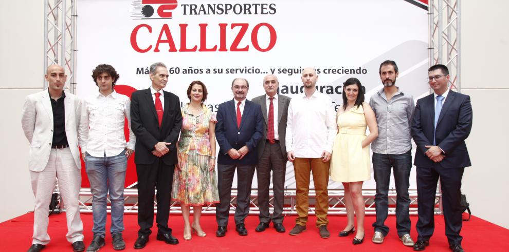 El Presidente de Aragón inaugura la nueva sede de Transportes Callizo en Platea