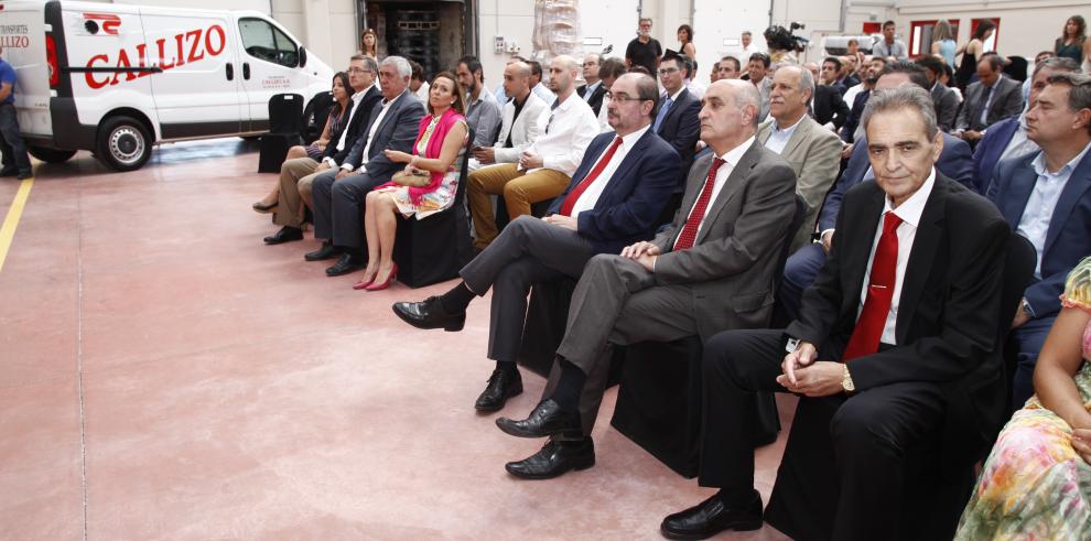 El Presidente de Aragón inaugura la nueva sede de Transportes Callizo en Platea