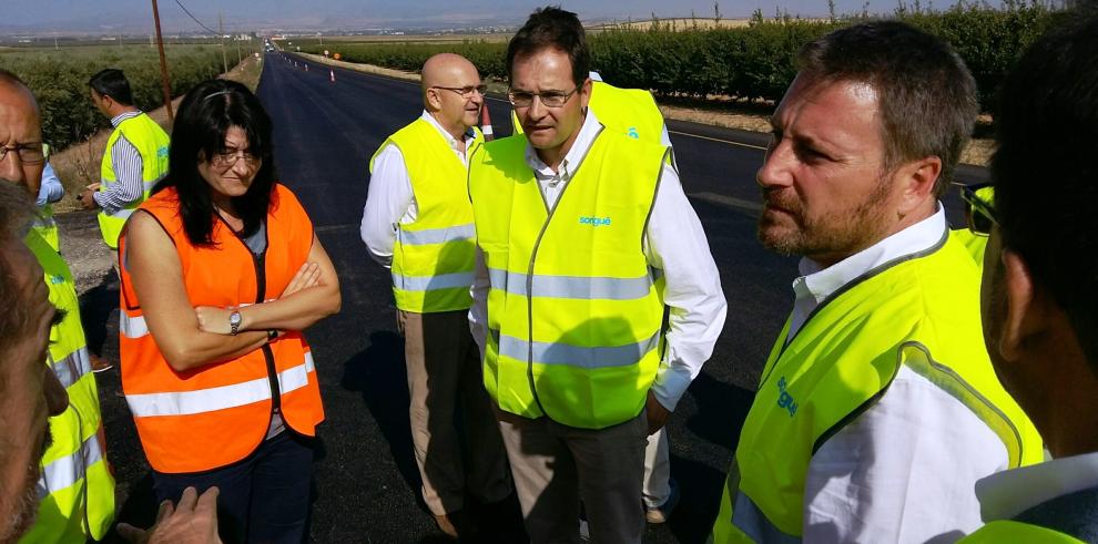 Las obras de mejora de la carretera entre La Almunia y Cariñena concluirán a finales de mes