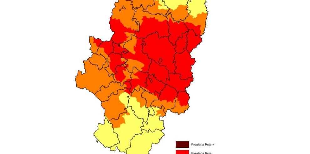 Prealerta Roja por riesgo de incendios forestales