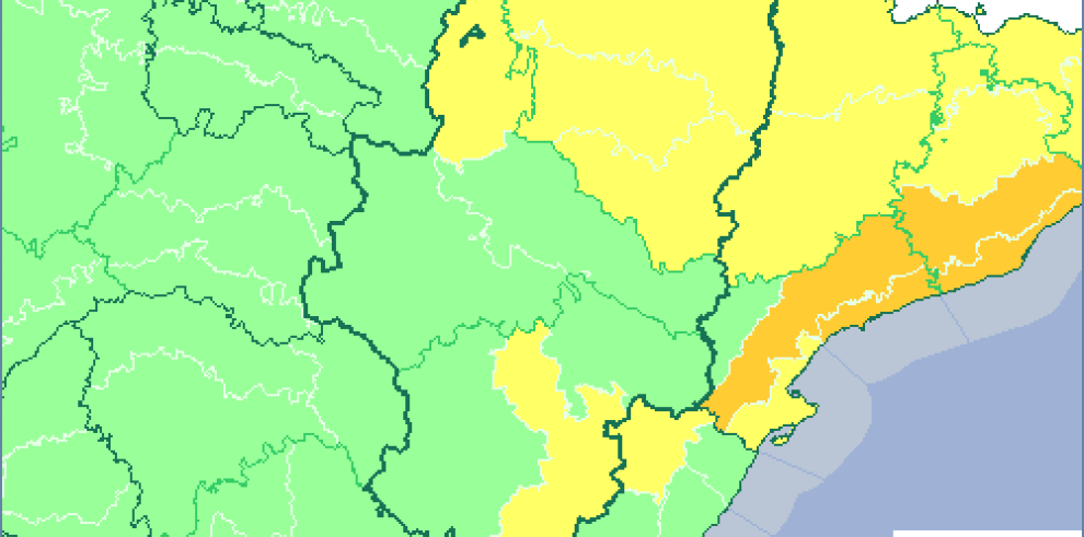 Aviso amarillo por lluvias y tormentas para esta noche en Huesca y Cinco Villas