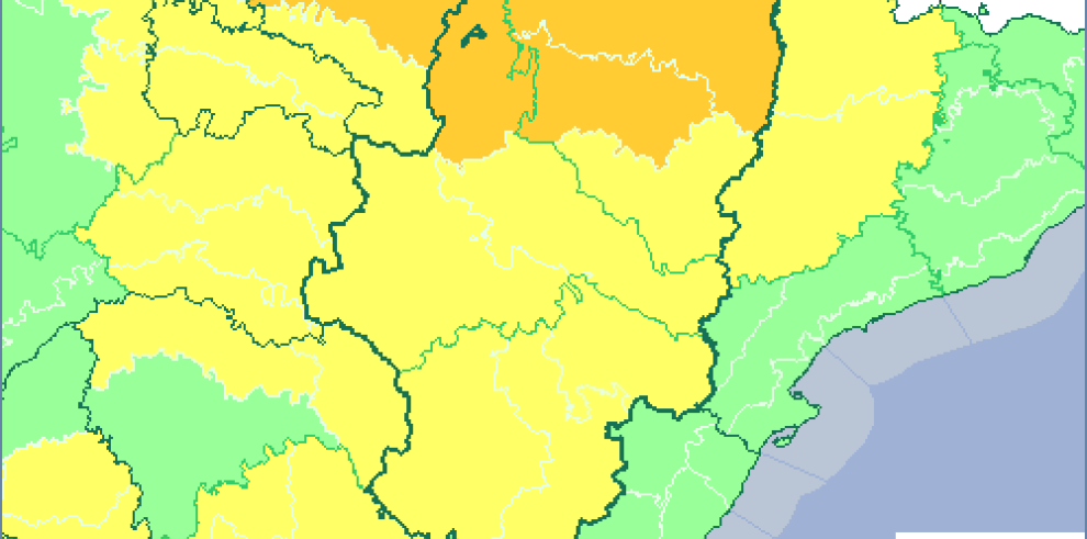 Aviso amarillo por altas temperaturas, lluvias y tormentas en Huesca y Zaragoza