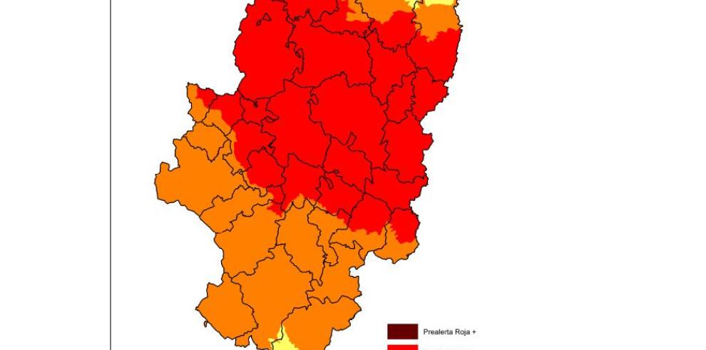 Prealerta Roja por riesgo de incendios forestales