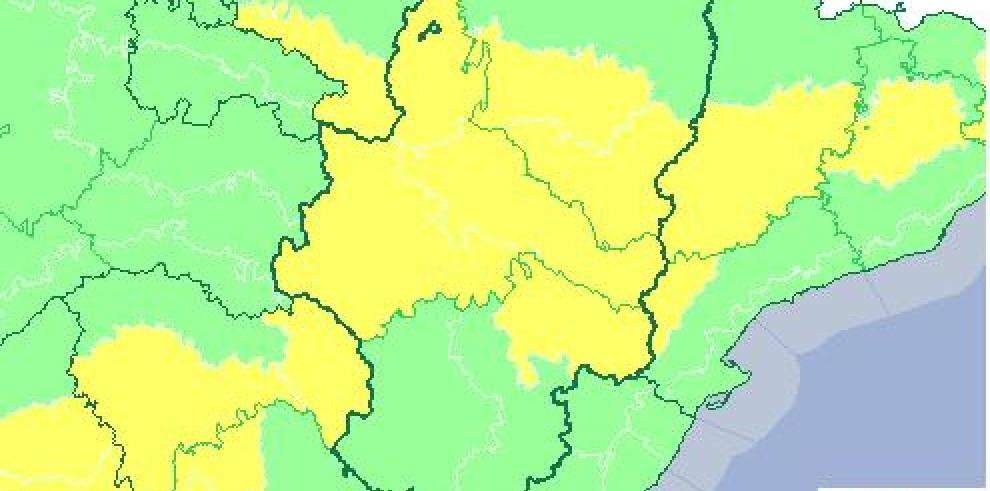 Nivel amarillo por altas temperaturas en varias comarcas de Aragón