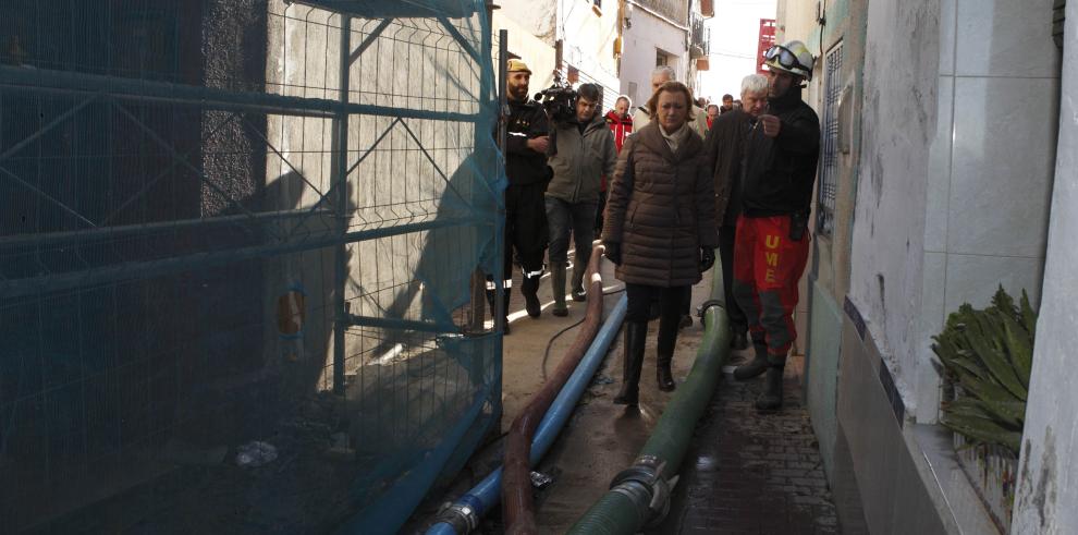 Rudi visita las zonas afectadas por la crecida del río Ebro