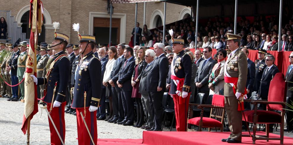 Pilar Alegría ha asistido al acto de Jura de Bandera de la Academia General Militar de Zaragoza