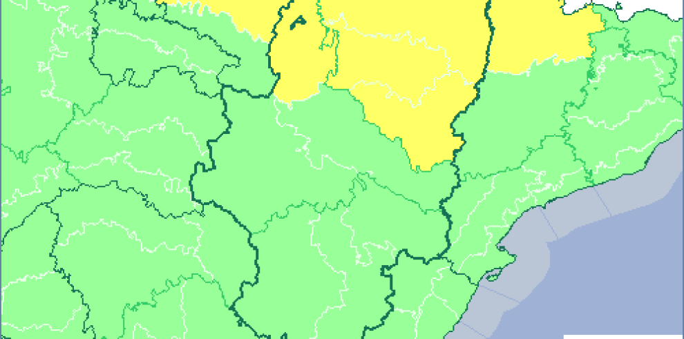 Aviso amarillo por lluvias en Huesca y Cinco Villas