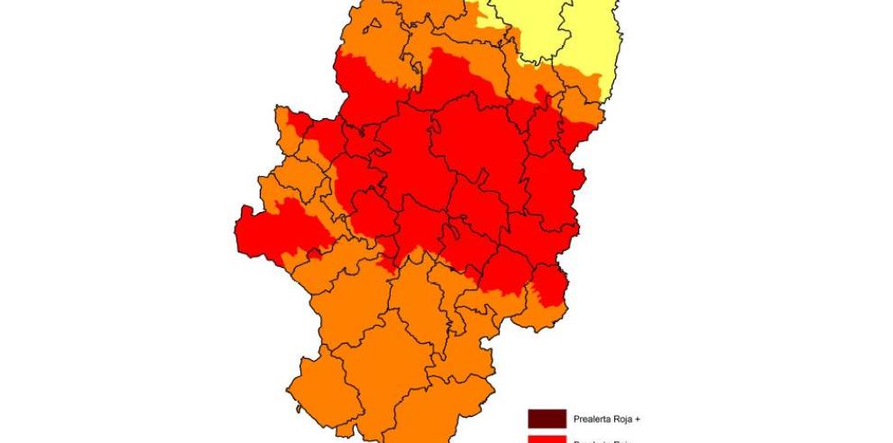 Prealerta Roja por riesgo de incendios forestales