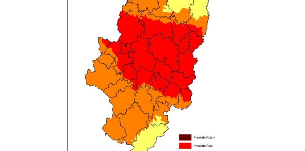 Prealerta Roja por riesgo de incendios forestales