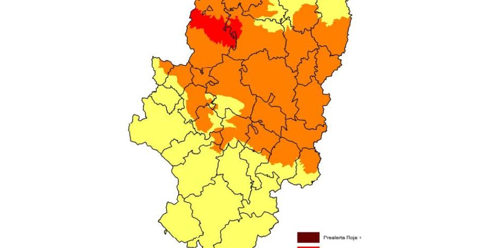 Prealerta Roja por riesgo de incendios forestales