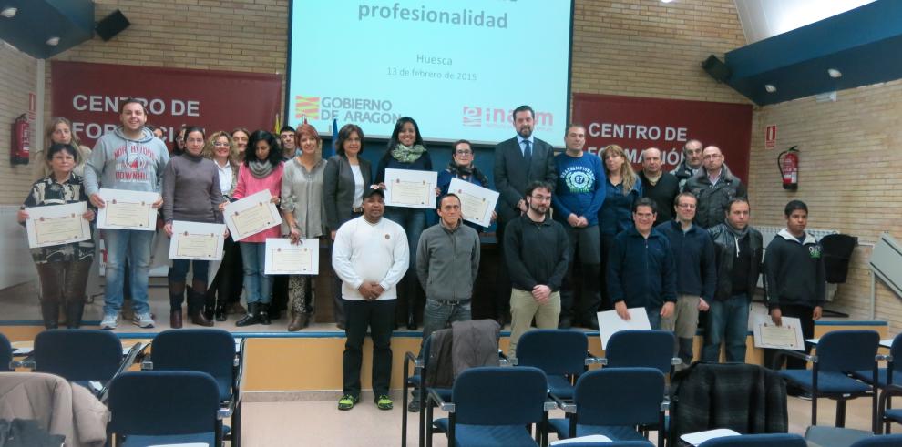 El INAEM entrega 84 certificados de profesionalidad en Huesca y Teruel