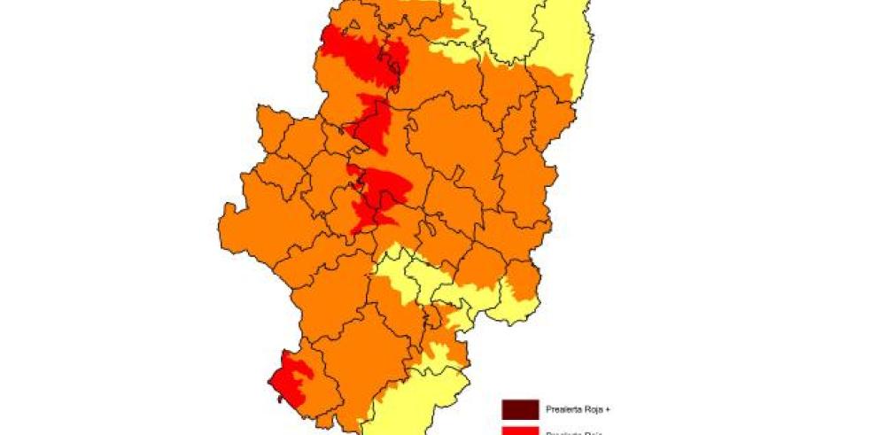 Prealerta roja por incendios forestales