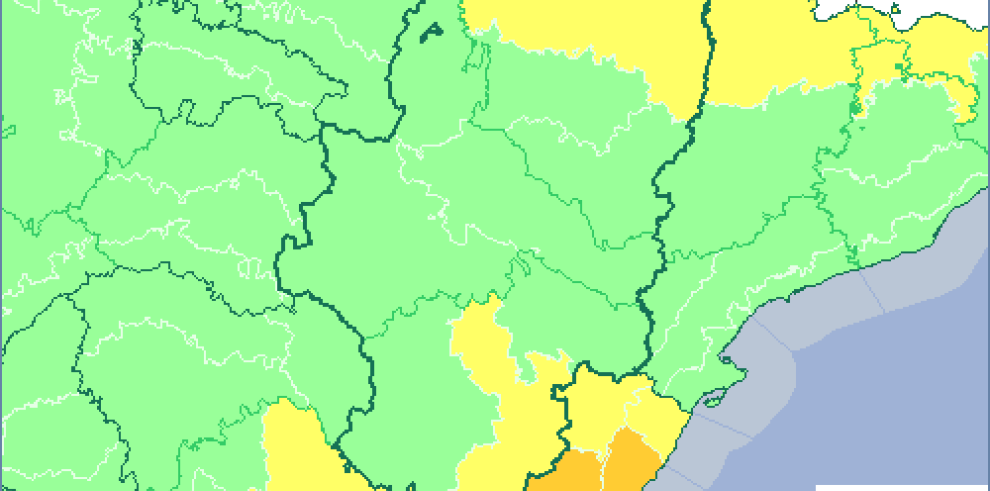 Aviso de nivel amarillo por lluvias y tormentas