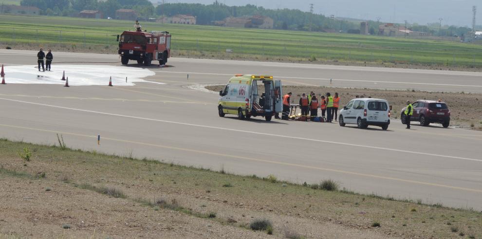 El Aeropuerto de Teruel  supera positivamente un nuevo simulacro de accidente aéreo