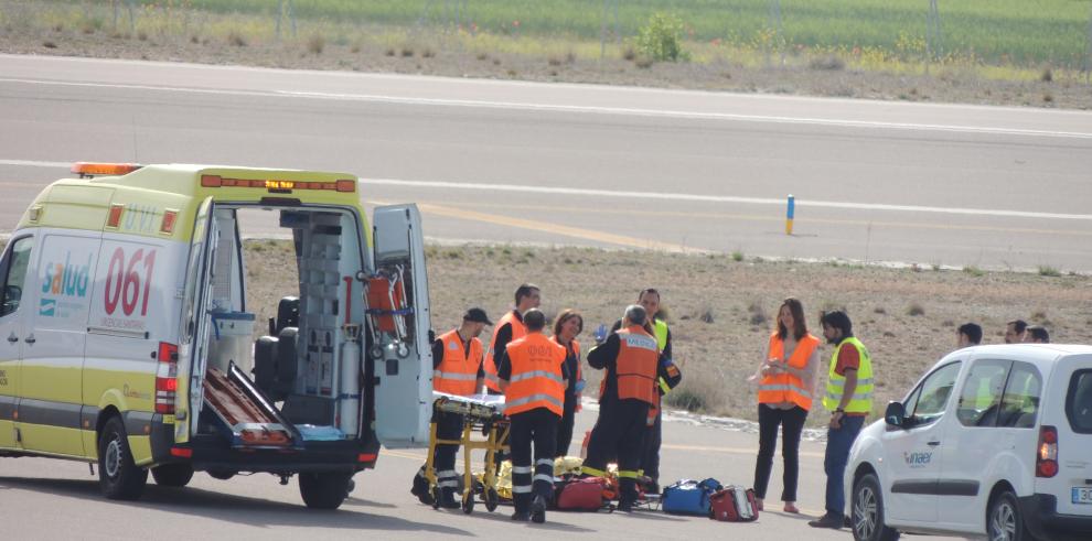 El Aeropuerto de Teruel  supera positivamente un nuevo simulacro de accidente aéreo