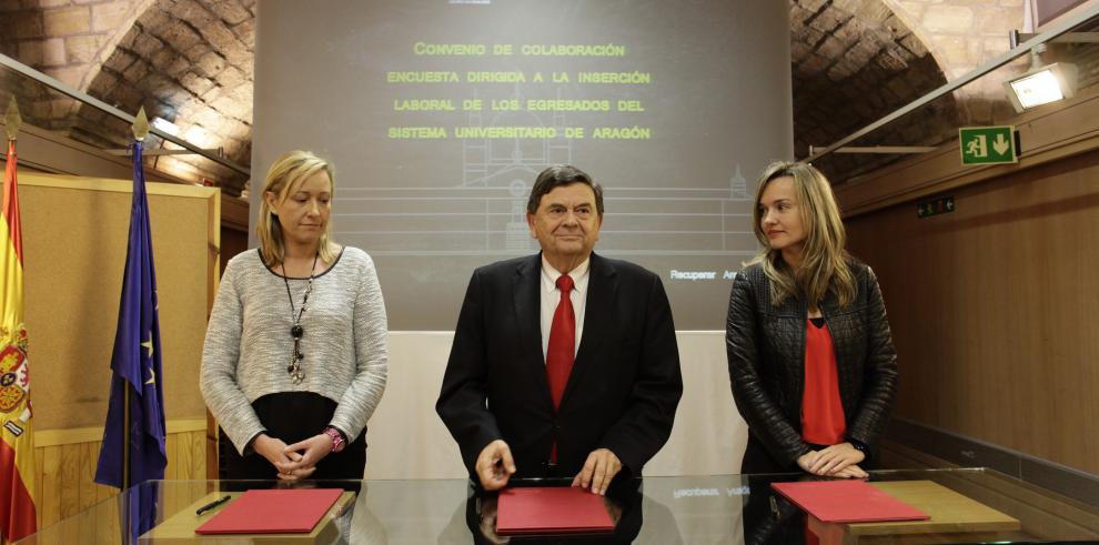 Gobierno de Aragón y responsables universitarios firman un convenio para estudiar la inserción laboral de los egresados universitarios