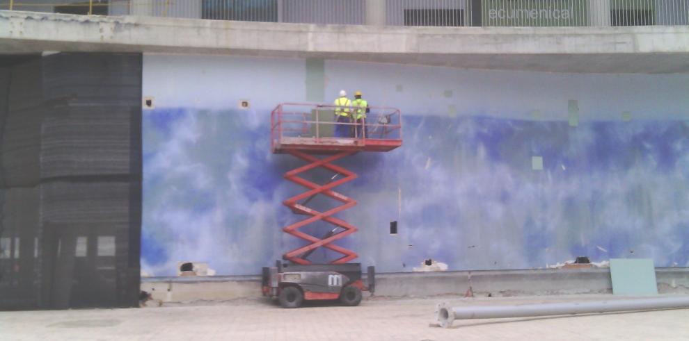 Expo Zaragoza Empresarial comienza los trabajos de urbanización de la plaza entre los edificios Vidal de Canelles y Ebro 2  y de consolidación de las fachadas de los Ebros (2,3,4,5)