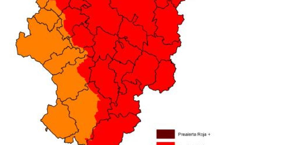 Prealerta Roja por riesgo de incendios forestales