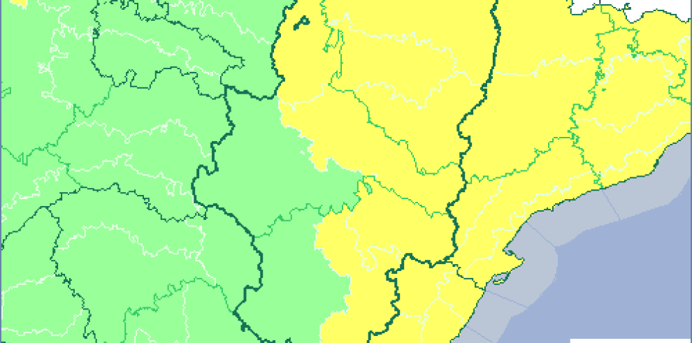 Alerta amarilla por lluvias y tormentas en varias comarcas de Aragón