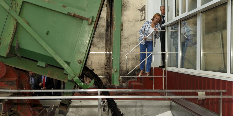 La Presidenta de Aragón conoce los entresijos de la vendimia en el Somontano de Barbastro