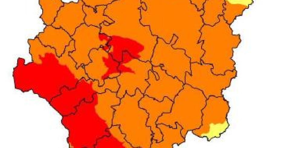 Prealerta roja por incendios forestales en el suroeste de Aragón