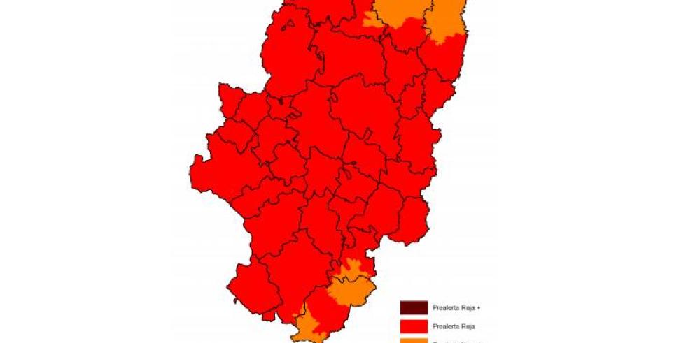 Prealerta Roja por riesgo de incendios forestales