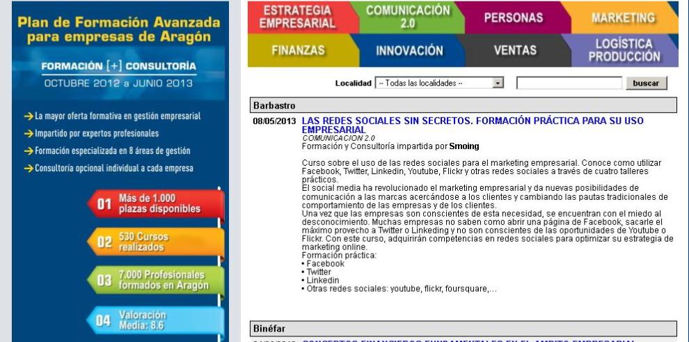 El Programa Aragón Empresa del IAF organiza un curso avanzado de gestión de empresas en Calatayud