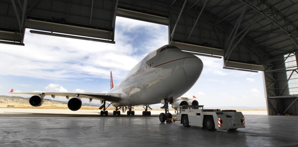 El Aeropuerto de Teruel inicia su actividad industrial con el aterrizaje del primer Boeing 747