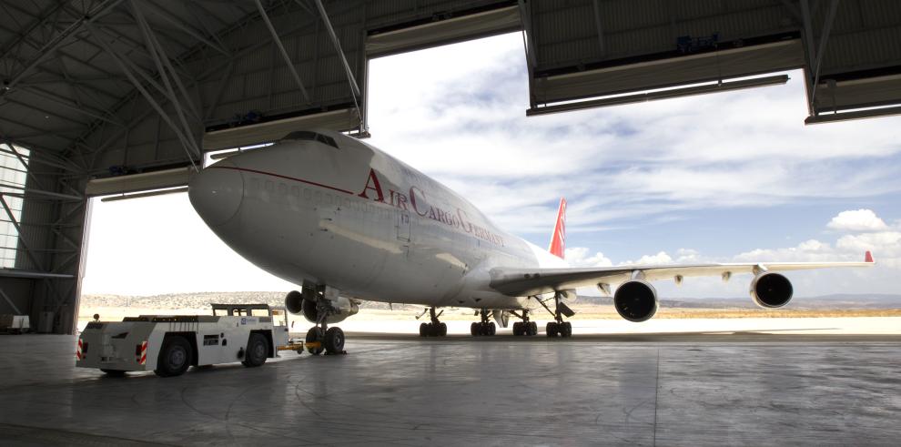 El Aeropuerto de Teruel inicia su actividad industrial con el aterrizaje del primer Boeing 747