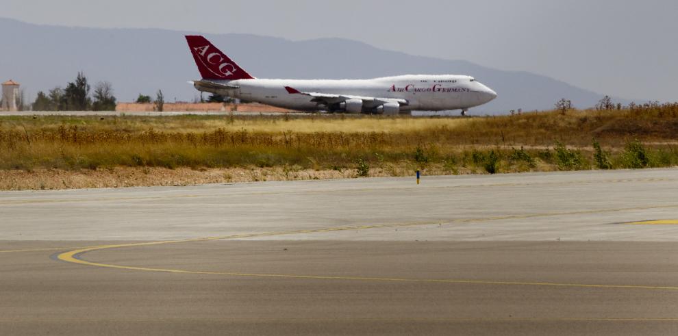 El Aeropuerto de Teruel inicia su actividad industrial con el aterrizaje del primer Boeing 747