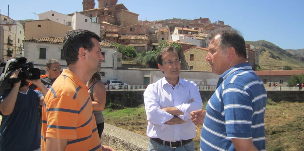 El consejero José Luis Saz visita los municipios afectados por las fuertes lluvias caídas en la provincia de Teruel