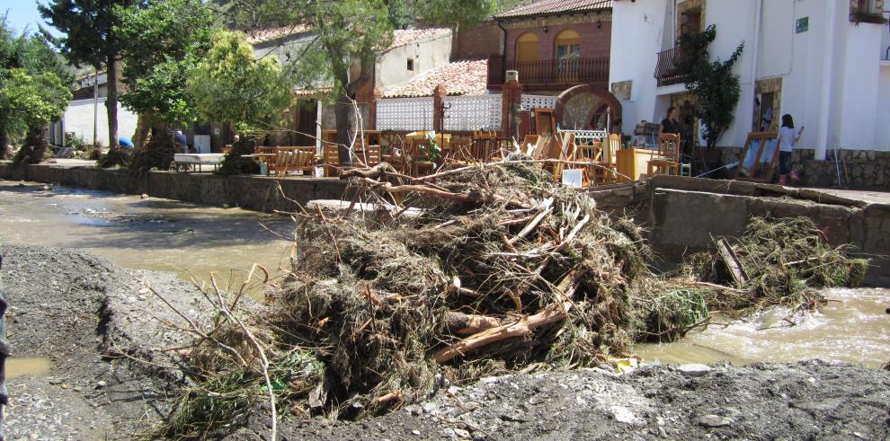 El consejero José Luis Saz visita los municipios afectados por las fuertes lluvias caídas en la provincia de Teruel