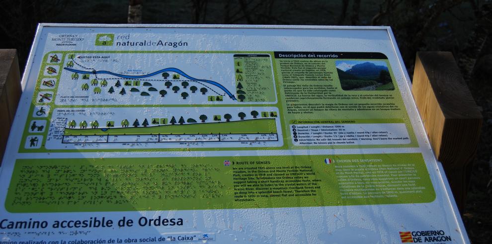 “La Caixa” y el Gobierno de Aragón presentan el primer sendero accesible en el valle de Ordesa