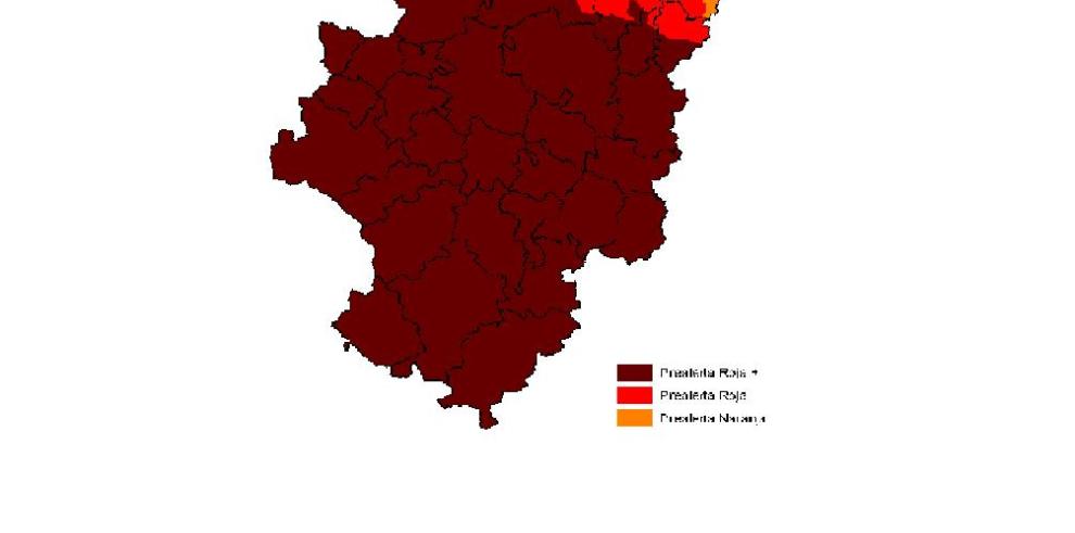 Aragón continúa en  prealerta roja + por  riesgo de incendios forestales  a excepción de Sobrarbe y Ribagorza 