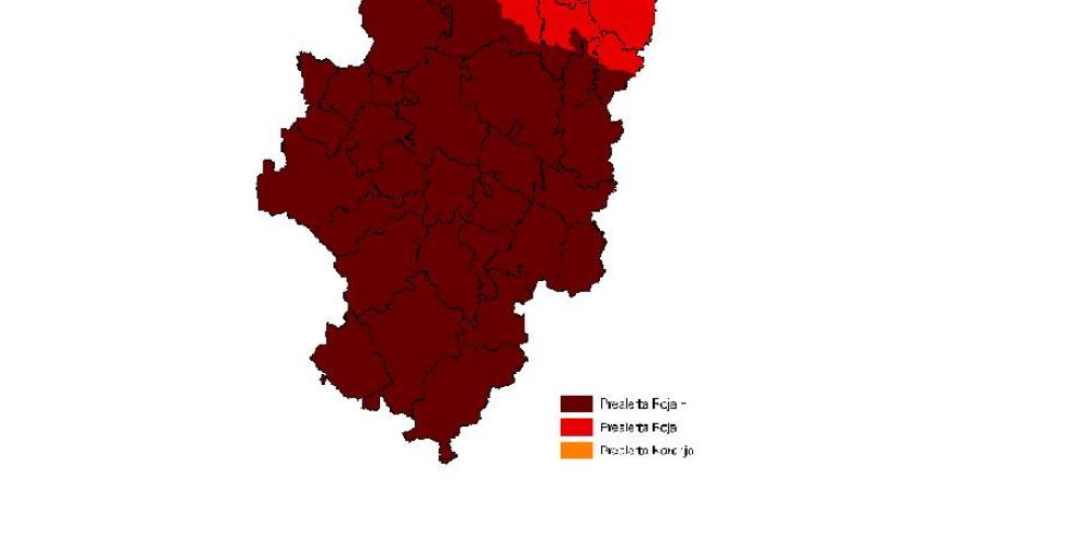 Continúa la prealerta roja + por  riesgo de incendios forestales salvo en Jacetania, Ribagorza y Sobrarbe