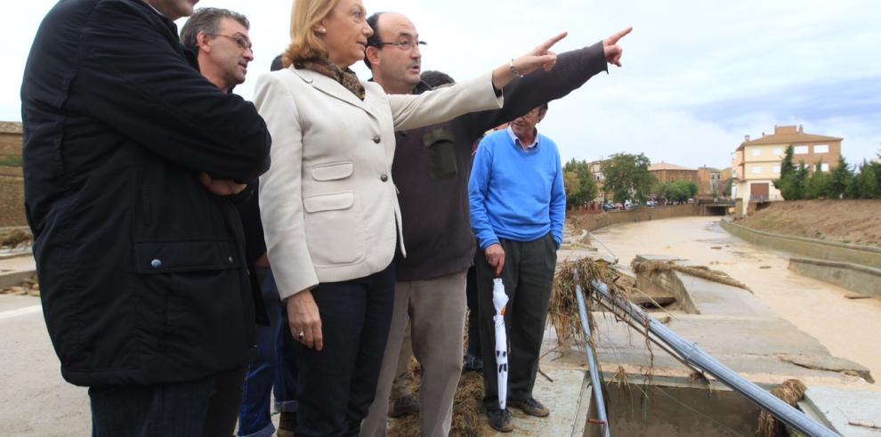 Luisa Fernanda Rudi visita Sádaba tras las inundaciones