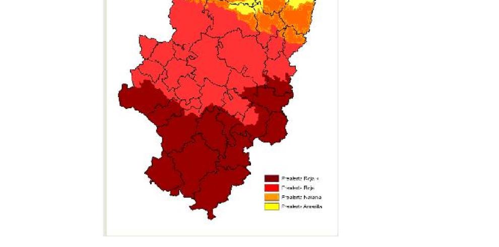 La mitad del territorio de Aragón se encuentra en prealerta roja + por incendios