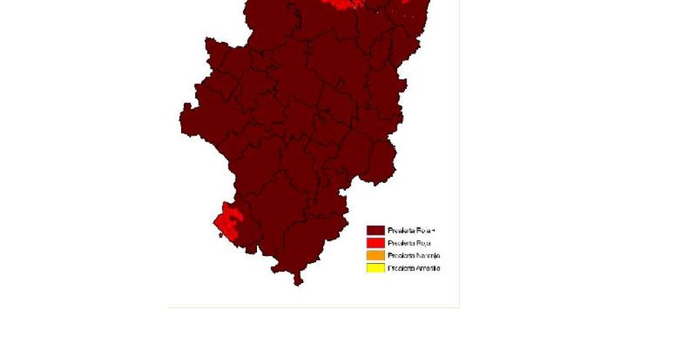 Todo Aragón en prealerta roja + por  riesgo de incendios forestales